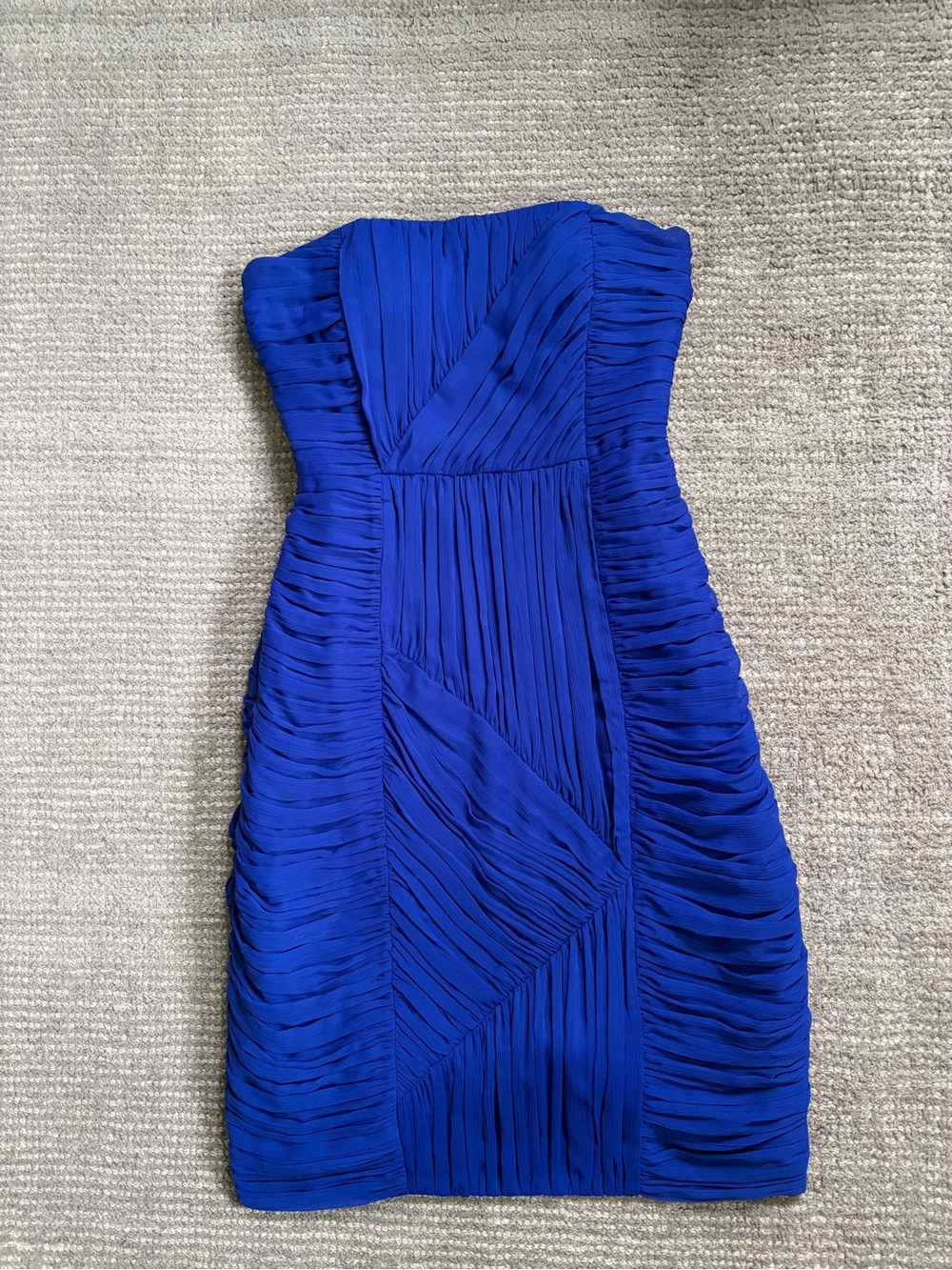Strapless Royal Blue Ruched Dress